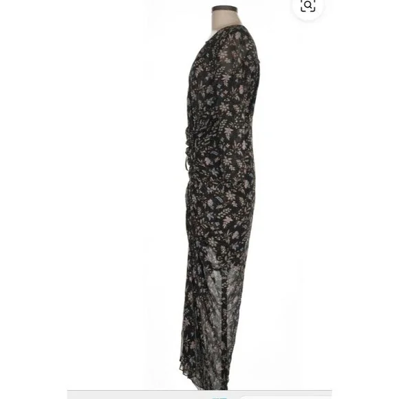 VERONICA BEARD Shaia Embellished 3-D Beaded Ruched Ruffle Sleeve Dress sz 8 $695 - Picture 4 of 8